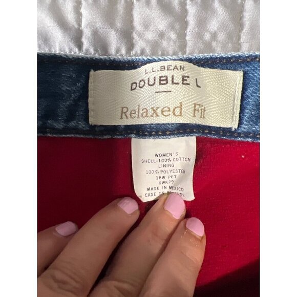 L.L.Bean Womens Double L Relaxed Fit Jeans Size 16WPetite Blue Denim Cotton Poly - Picture 3 of 12